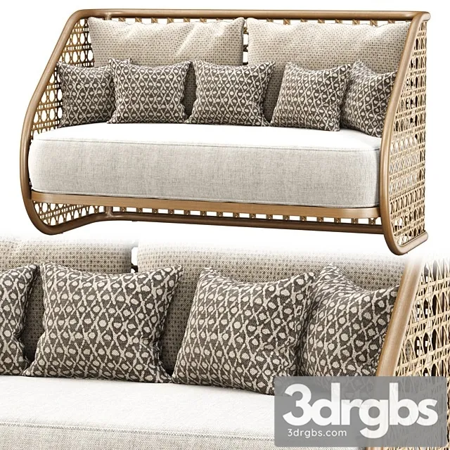 Carry Rattan Loveseat SA11 Double Rattan Sofa 3D Model Download Carry Rattan Loveseat SA11 Double Rattan Sofa 3D Model Download