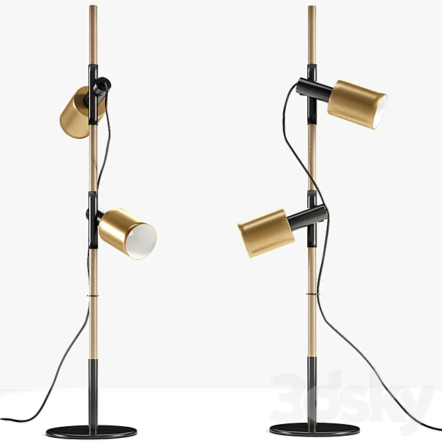 Carson floor lamp brushed brass 3DModel Carson floor lamp brushed brass 3DModel