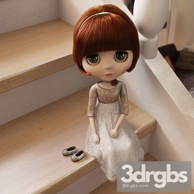 Cartoon Girl 3D Model Download