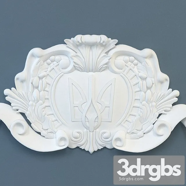 Cartouche with coat of arms of Ukraine 3D Model Download Cartouche with coat of arms of Ukraine 3D Model Download