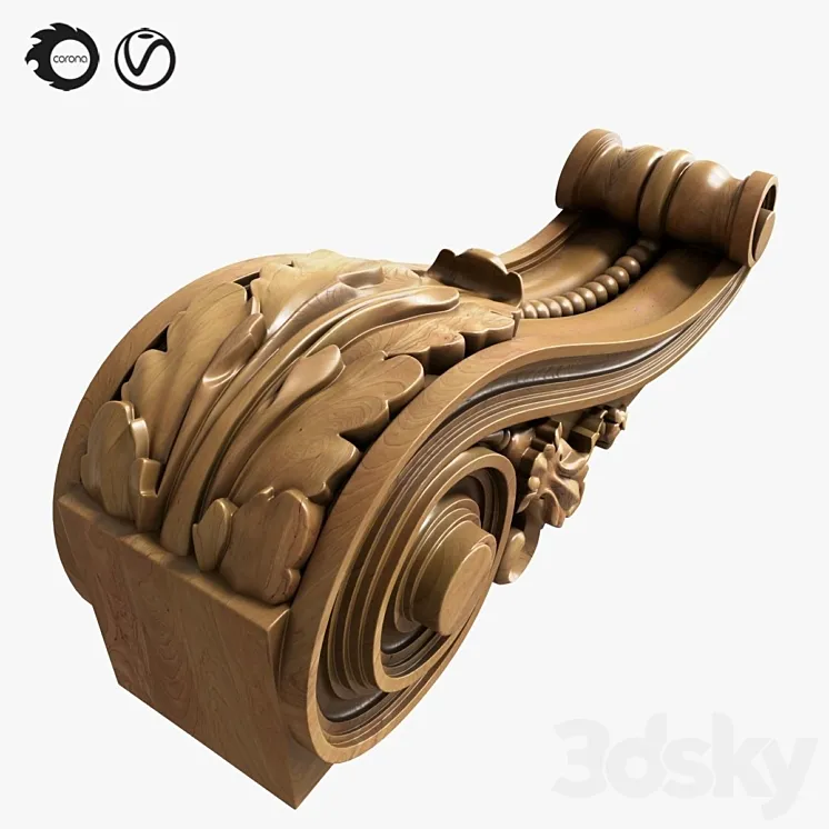 Carved bracket-2 3D Model Free Download Carved bracket-2 3D Model Free Download