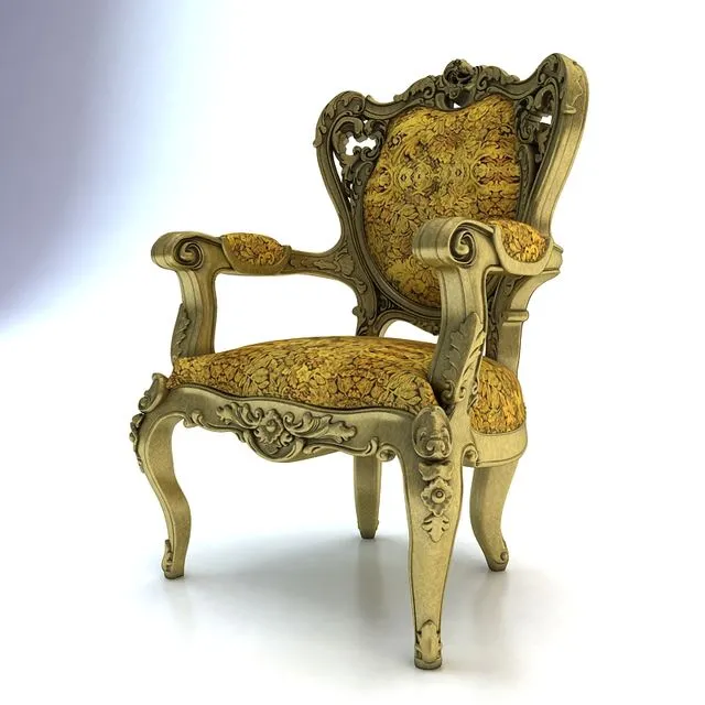 Carved Chair 3D Model Carved Chair 3D Model