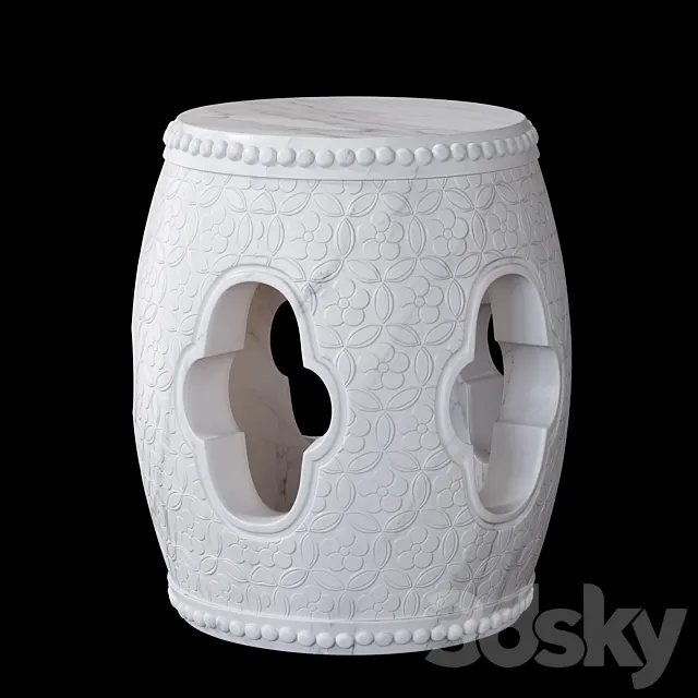 Carved table _ chair in marble 3DModel Carved table _ chair in marble 3DModel