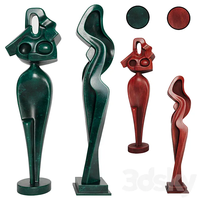carved women figures 3D Model carved women figures 3D Model