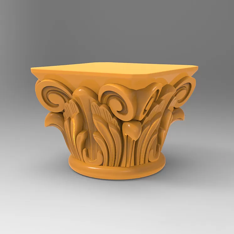 carved wooden column 3D Model carved wooden column 3D Model