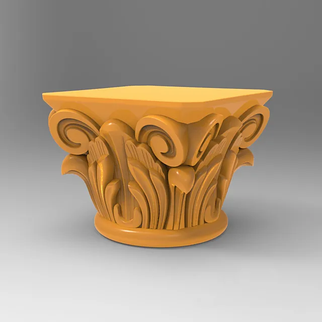 carved wooden column 3DModel