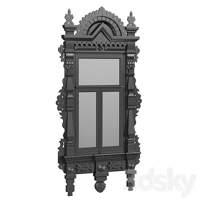 Carved wooden frame 03 3D Model