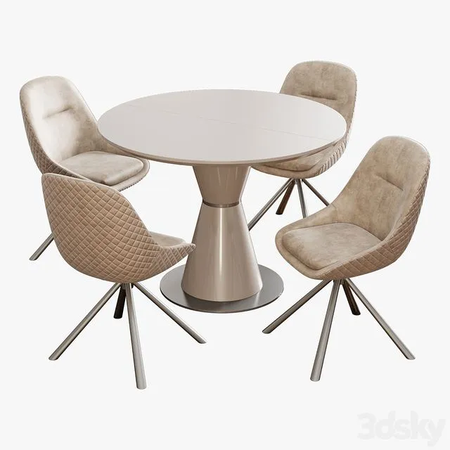 Carveli veluto chair Vetro mebel TML table 3D Model Carveli veluto chair Vetro mebel TML table 3D Model
