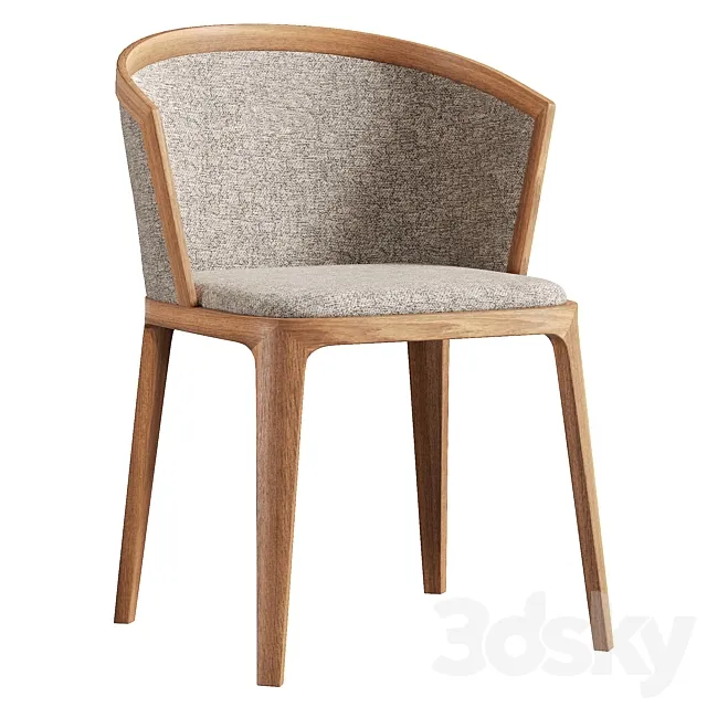 Casa Adria Upholstered Wooden Chair 3D Model Casa Adria Upholstered Wooden Chair 3D Model