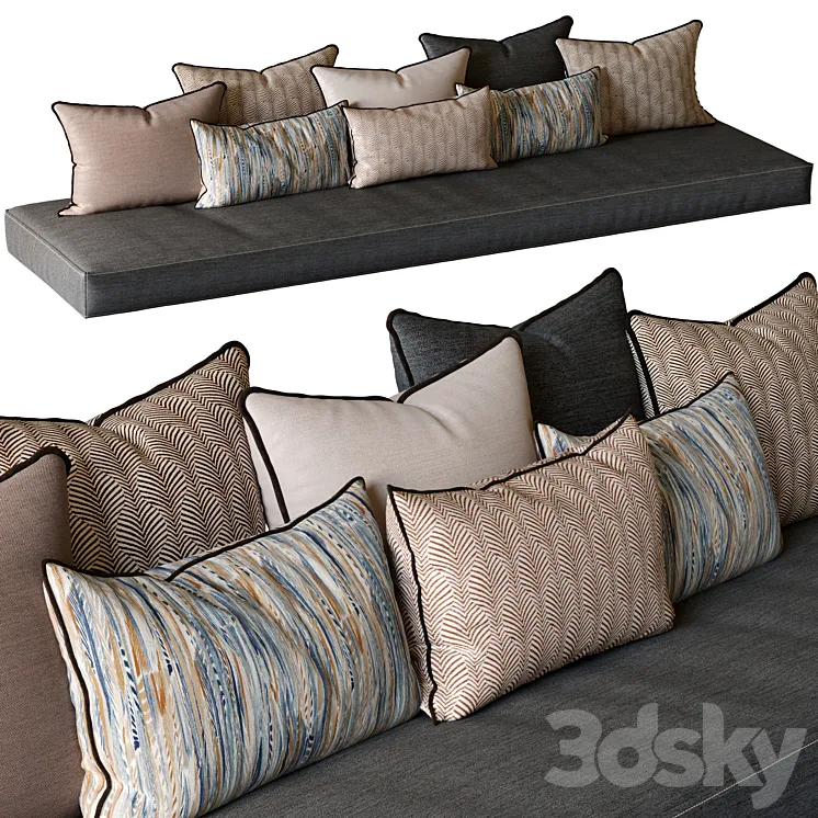 Casamance Cushions and mattresses 3D Model Free Download