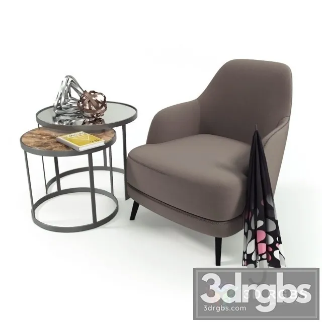 Casamilano Liz Armchair and Table 3D Model Download Casamilano Liz Armchair and Table 3D Model Download