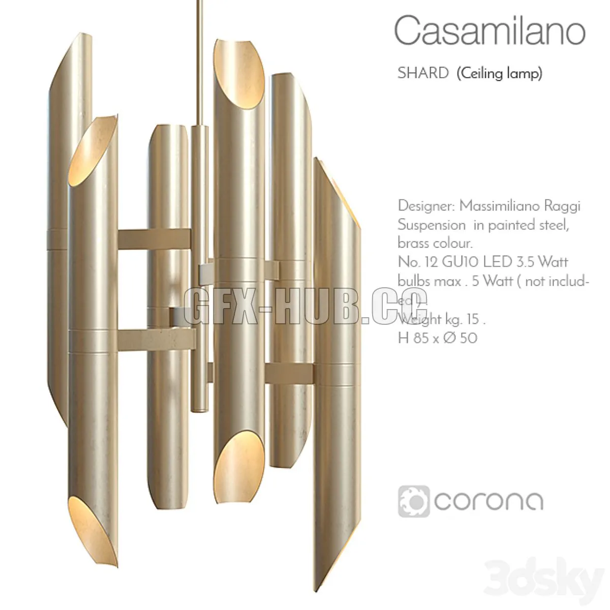 Casamilano shard ceiling lamp 3D Model Casamilano shard ceiling lamp 3D Model