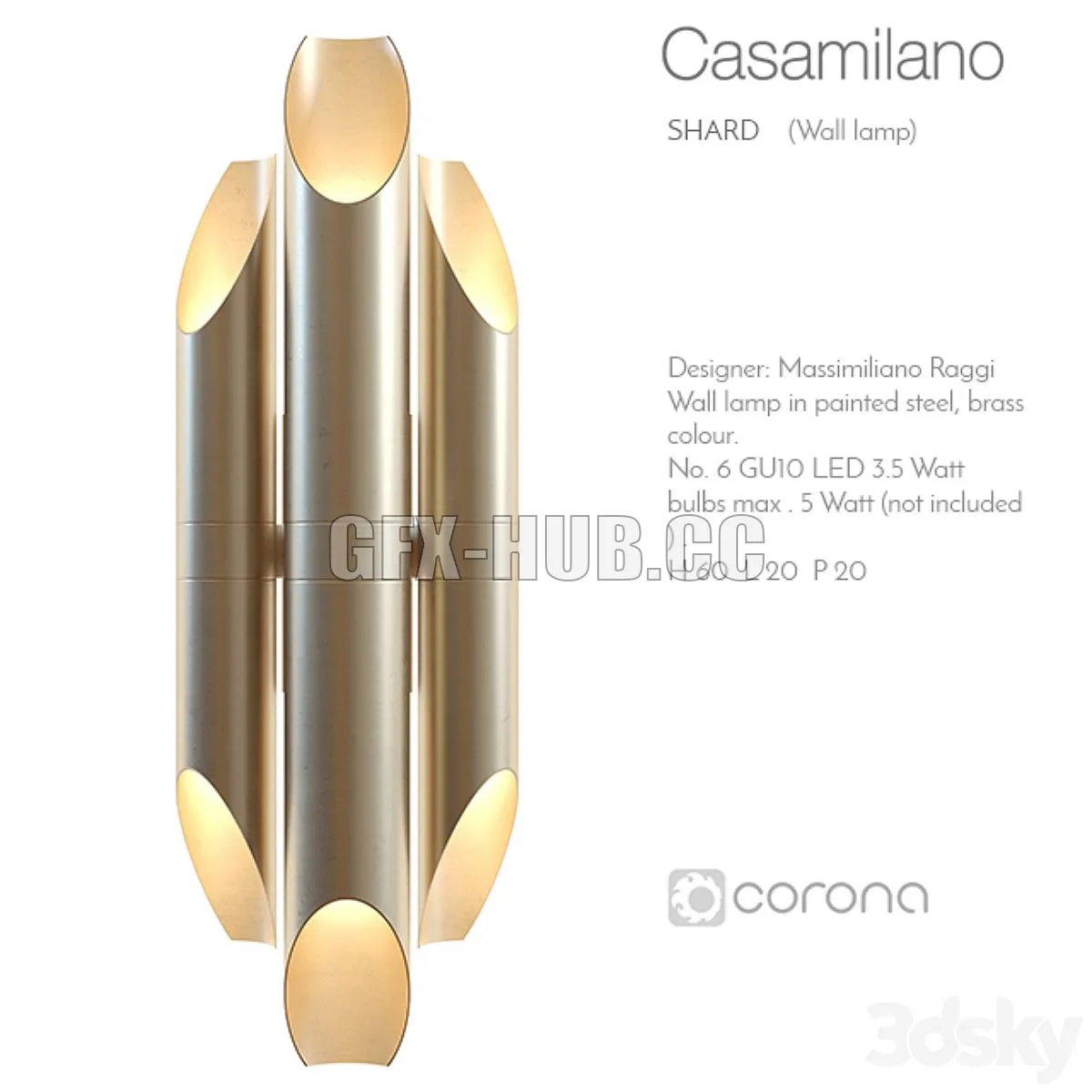 Casamilano shard wall lamp 3D Model