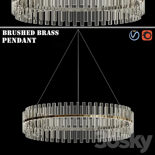 Casandra 4 light Brushed Brass Pendant 3DModel Casandra 4 light Brushed Brass Pendant 3DModel