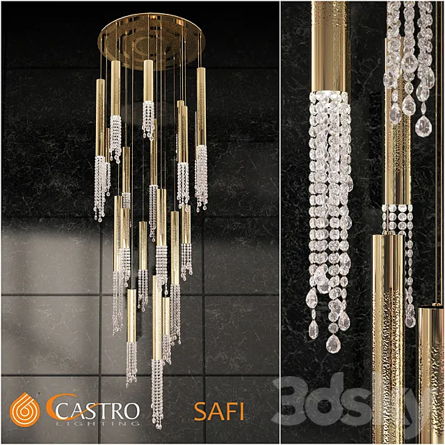 Cascade chandelier Castro lighting SAFI 3DModel Cascade chandelier Castro lighting SAFI 3DModel