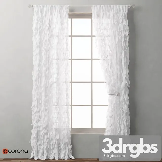 cascading tulle drapery panel 2 3D Model Download