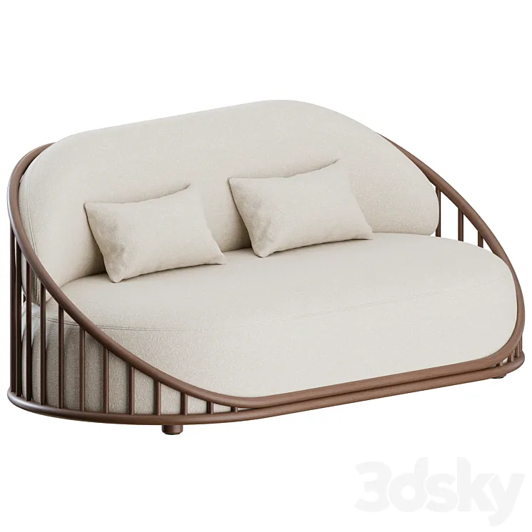 Cask 2 Seater Sofa by Expormim 3D Model Free Download