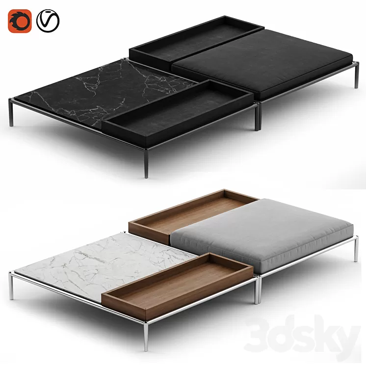 Cassina 272 Mex-Hi low table 3D Model Cassina 272 Mex-Hi low table 3D Model