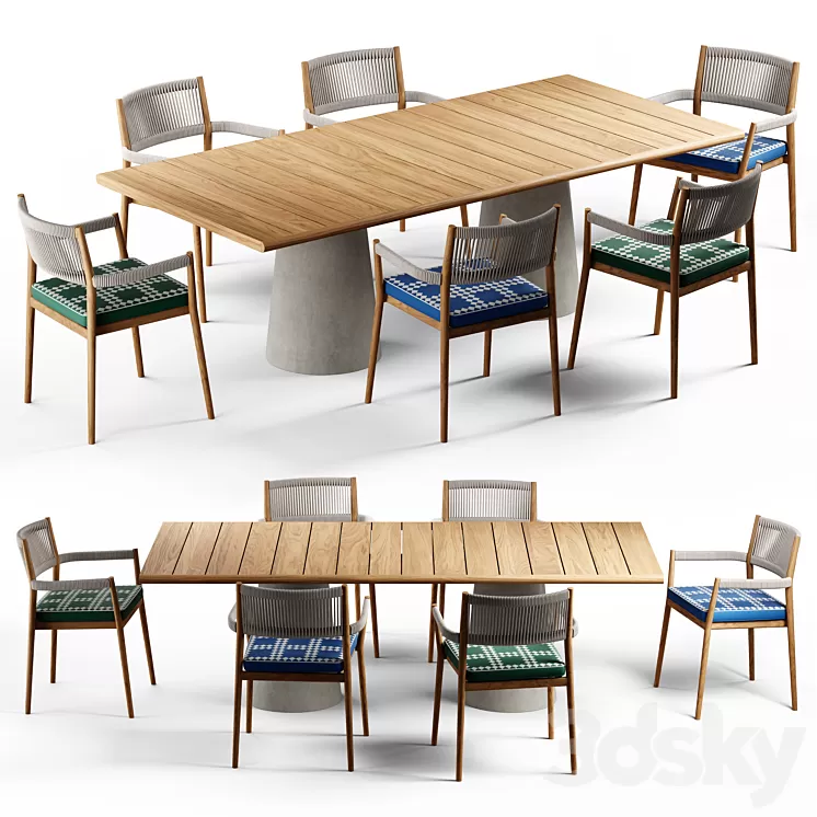 Cassina - 474 and 477 Dine Out 3D Model - 3DSKY Decor Helper