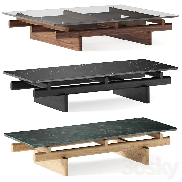 Cassina Sengu Coffee Tables 3D Model Cassina Sengu Coffee Tables 3D Model