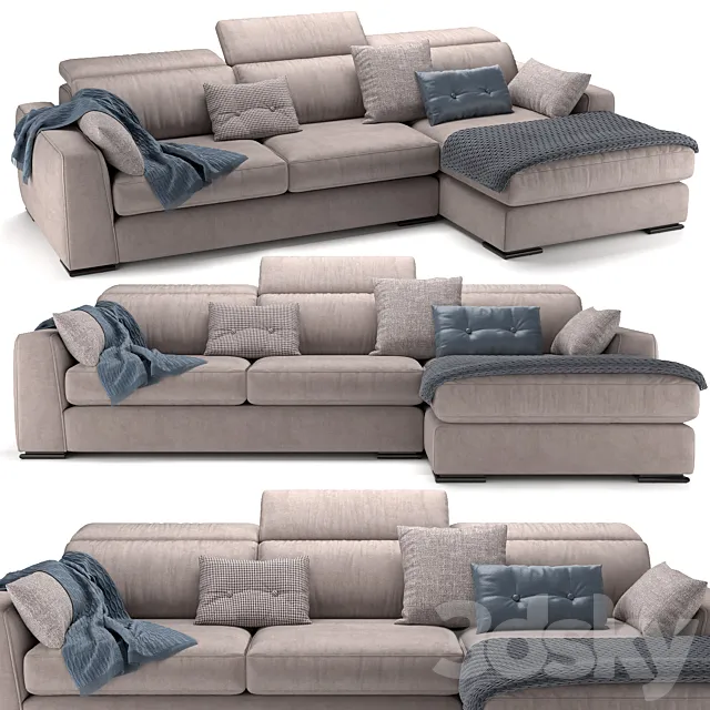 Cast chaise longue 3 seater maxi – Calligaris 3D Model Cast chaise longue 3 seater maxi – Calligaris 3D Model