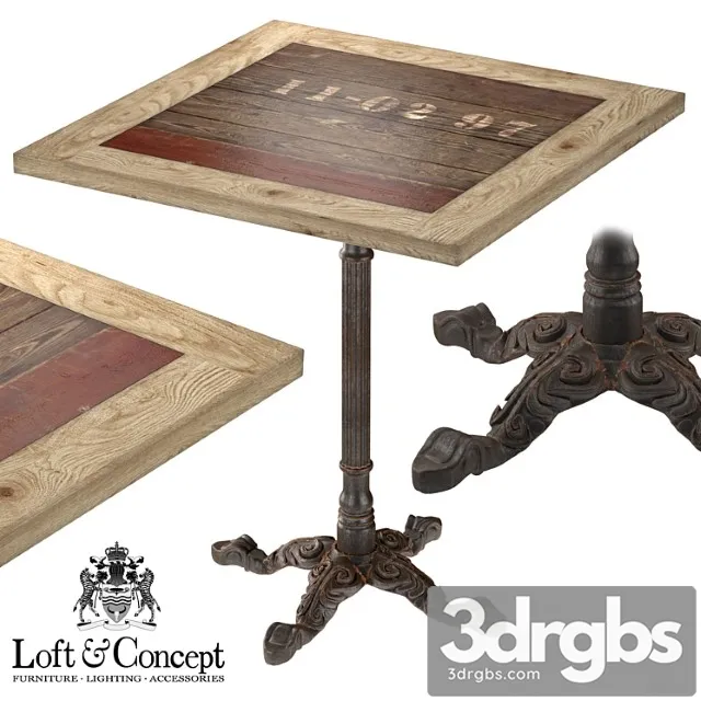 Cast iron and larch restaurant table square 2 3D Model Download Cast iron and larch restaurant table square 2 3D Model Download
