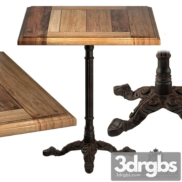 Cast Iron And Oak Restaurant Table Square 3D Model Download Cast Iron And Oak Restaurant Table Square 3D Model Download