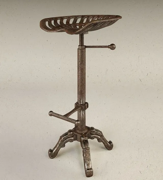 Cast iron bar stool 3D Model