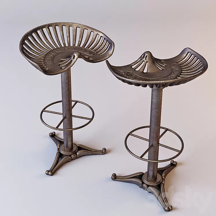 Cast-iron bar stool 3D Model