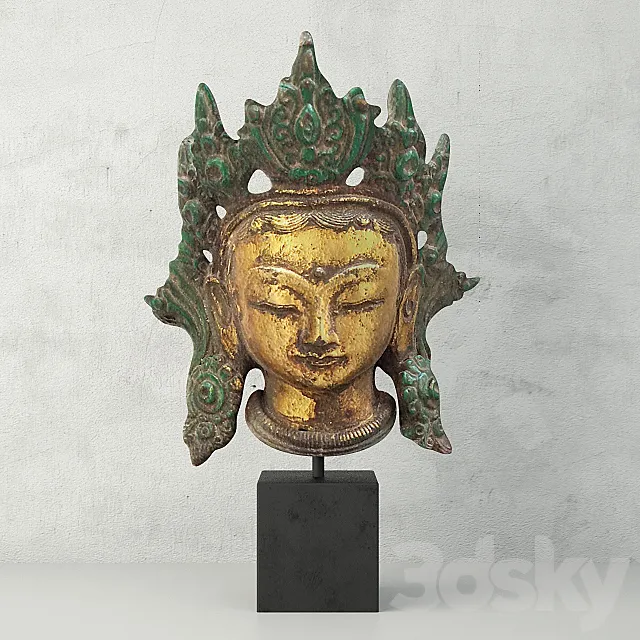Cast Iron Kwan Yin Head 3DModel Cast Iron Kwan Yin Head 3DModel