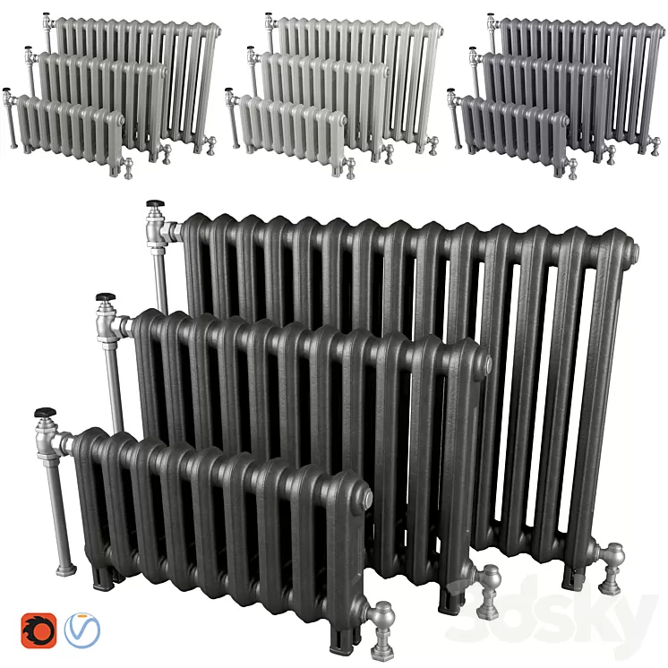 Cast iron radiators 3D Model