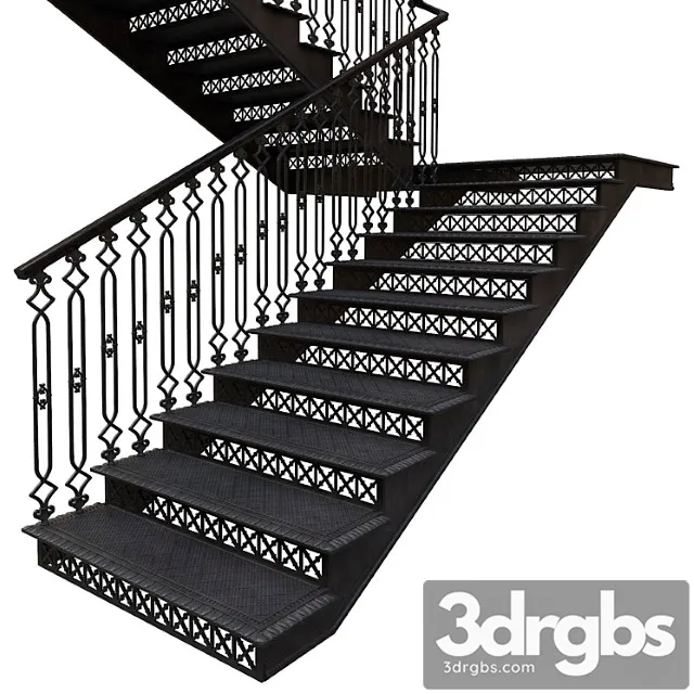 Cast-iron staircase 3D Model Download