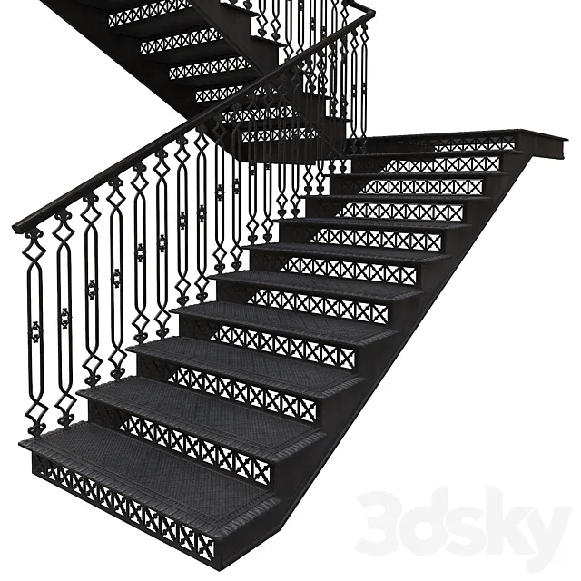 Cast-iron staircase 3D Model