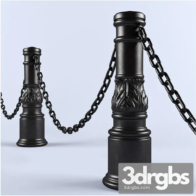 Cast Iron Support For Embankment Fencing 3D Model Download