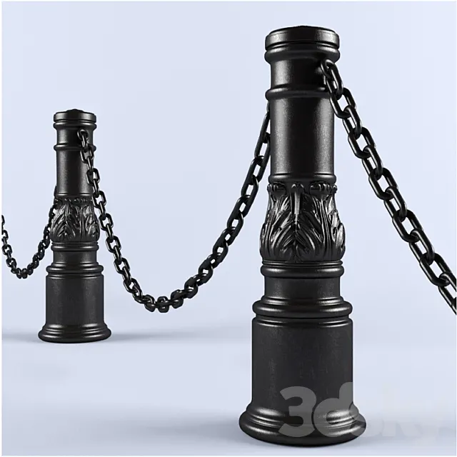 Cast iron support for the fence embankment 3DModel Cast iron support for the fence embankment 3DModel