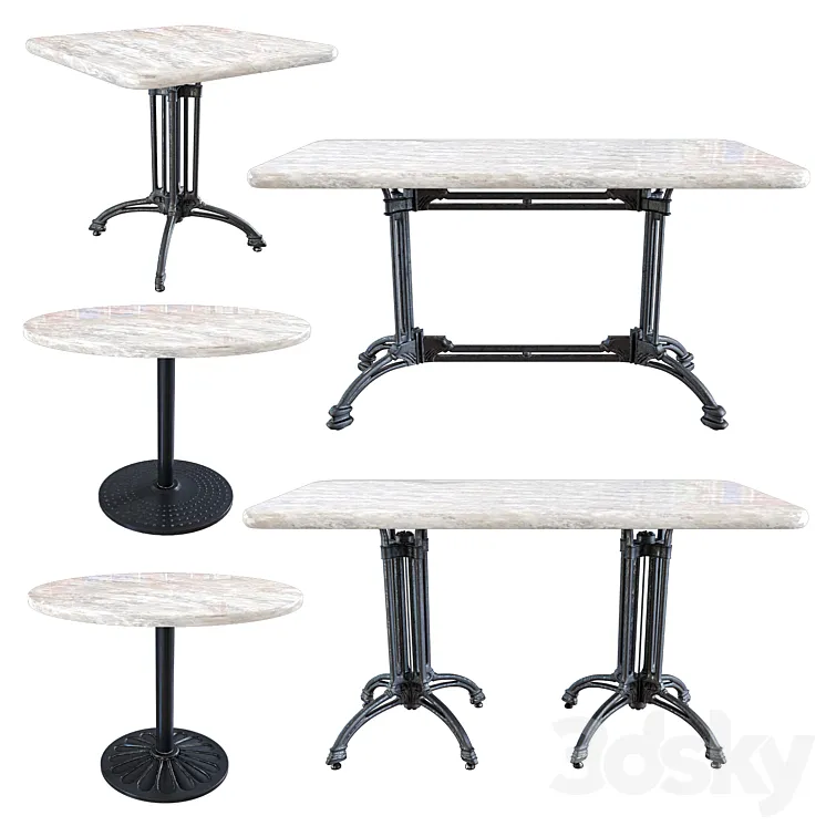 Cast iron underframe table 3D Model Free Download