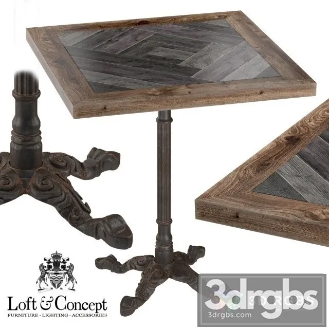 Cast Iron Wood Restaurant Table Square 3D Model Download Cast Iron Wood Restaurant Table Square 3D Model Download