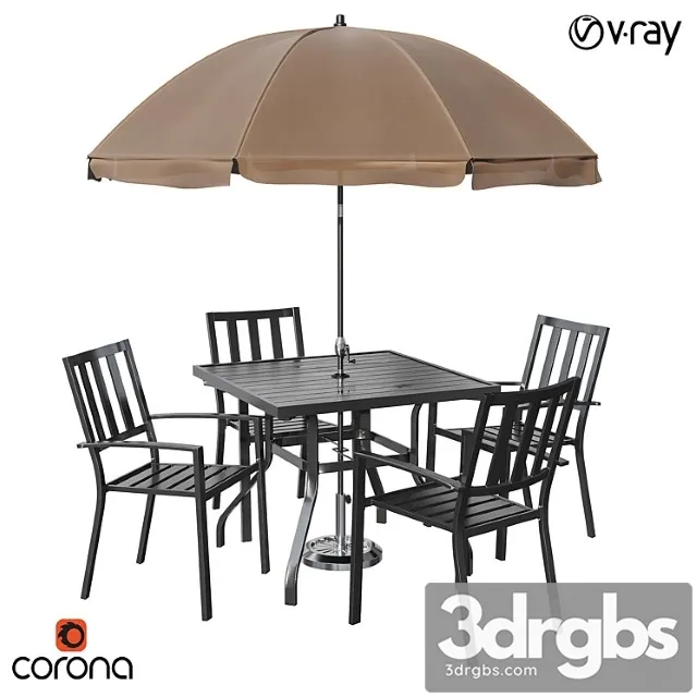 Castanon Rectangular Dining Set 3D Model Download Castanon Rectangular Dining Set 3D Model Download