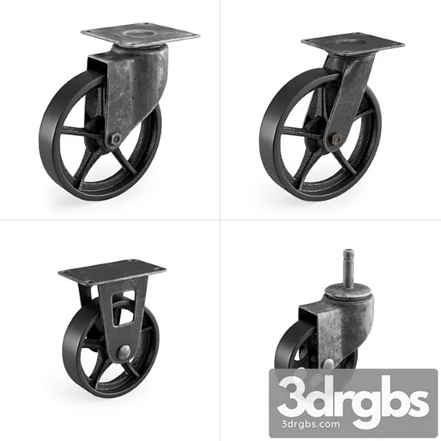 Casters set 2 3D Model Download
