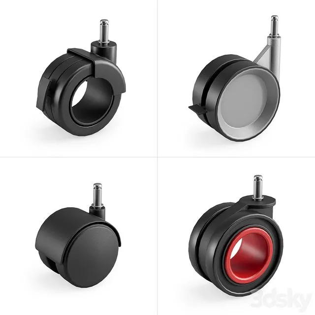 Casters set 3 3D Model