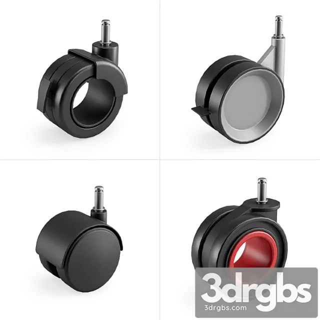 Casters set 3 3D Model Download