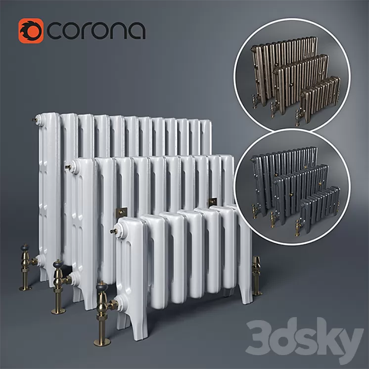 Castrads Cast Iron Radiators 3D Model