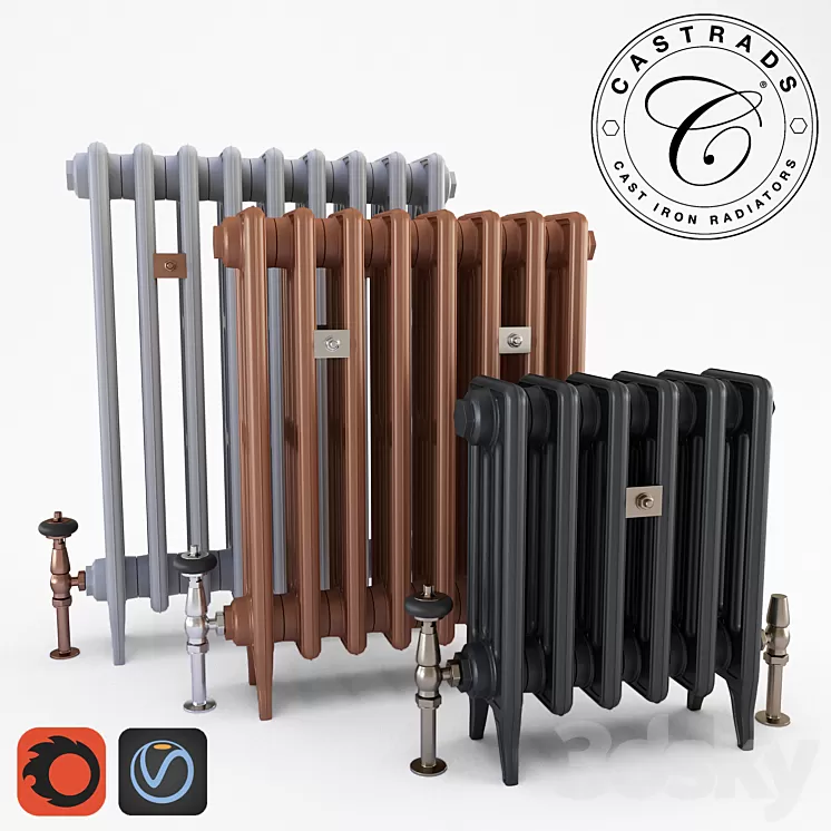 Castrads Cast Iron Radiators 3D Model