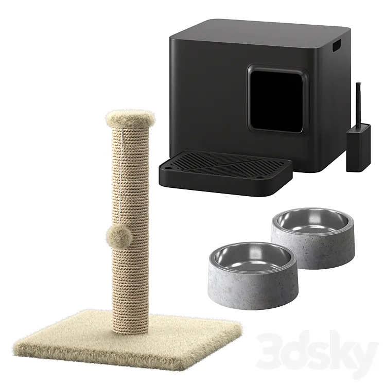 Cat accessories 3D Model Free Download