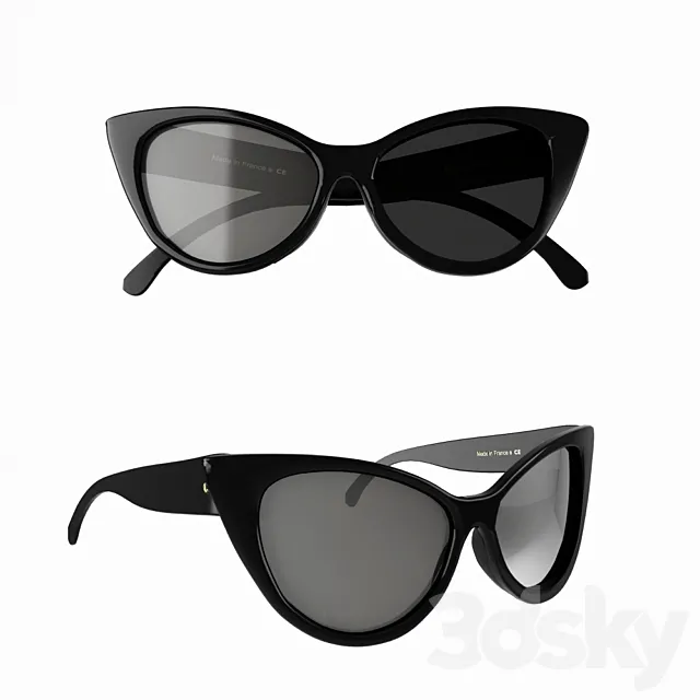 Cat eye sunglasses Chanel 3D Model Cat eye sunglasses Chanel 3D Model