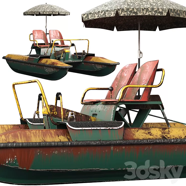 Catamaran Amber (pedalo) old 3D Model