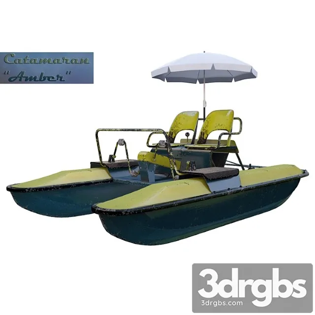 Catamaran yantar (water bicycle) 3D Model Download