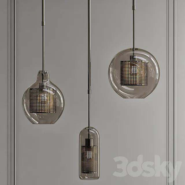 CATCH AMBER pendant set 3D Model CATCH AMBER pendant set 3D Model