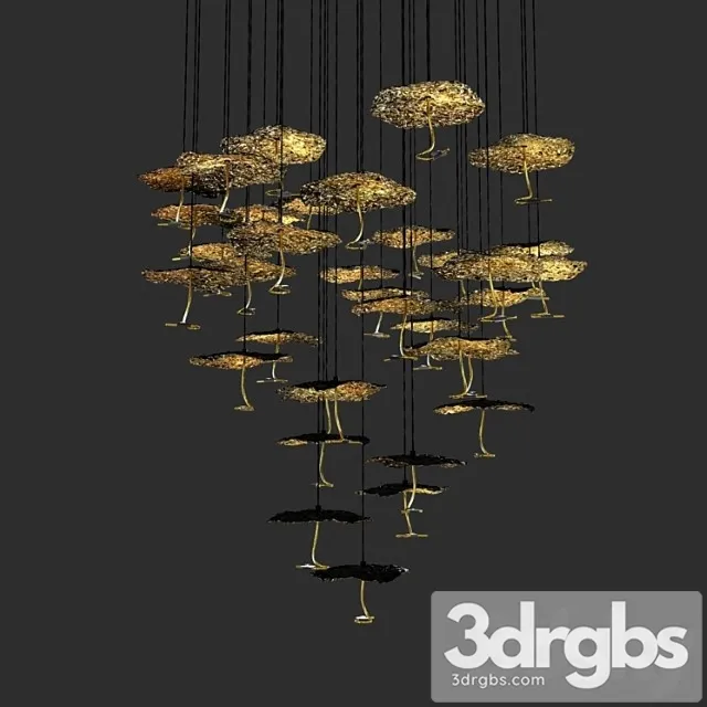 Catellani and smith gold moon chandelier 3D Model Download