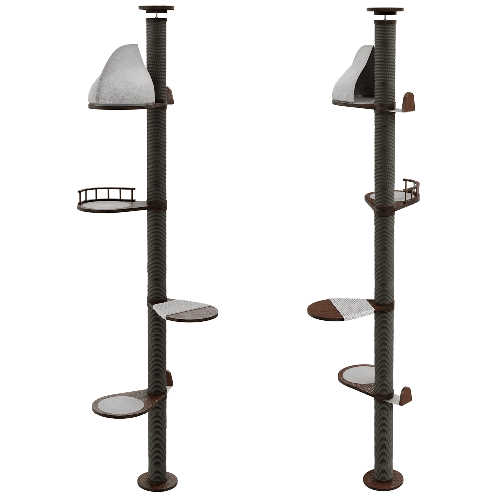 Catsby – High scratching post with house for cats VINE  280-295 3D Model